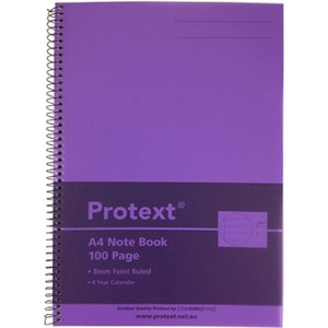 PROTEXT A4 PP WIRE BOUND SPIRAL NOTEBOOK 100 Page, Purple