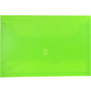 Osmer Plastic Document Wallet with Velcro Seal Foolscap, Green