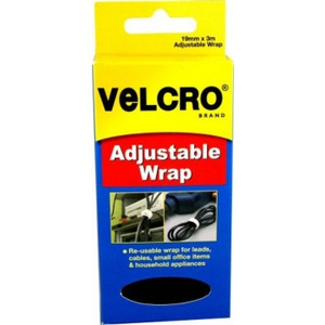 VELCRO BRAND ADJUSTABLE WRAP White 19mm X 3M