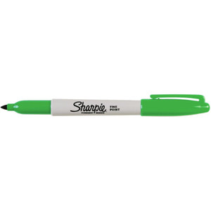 SHARPIE FINE POINT MARKER Permanent 1.0mm Fine Green, Each