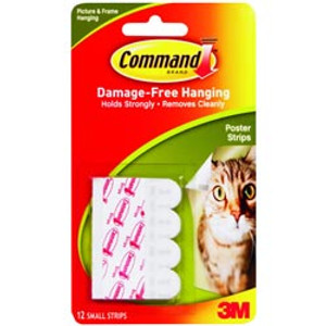 3M 17024 POSTER STRIPS White (Pack of 12)