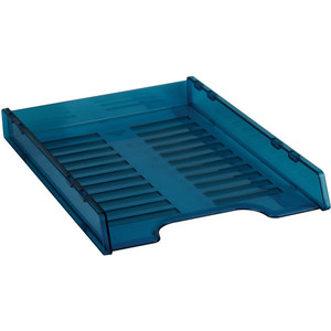 ITALPLAST A4 Slimline "Multi Fit" Document Tray - Tinted Blue, Each