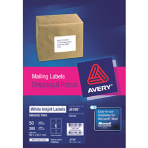 AVERY J8166 MAILING LABELS Inkjet 6/Sht 99.1x93.1 Address, Pk300 (936088)