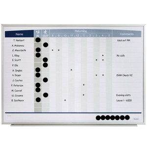 QUARTET MATRIX IN/OUT BOARD 580x410mm 15 Names Landscape