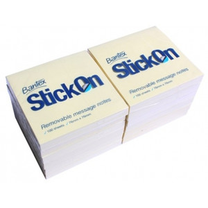 Stick On Notes 76mm x 76mm 100 Sheets - Yellow, Pack of 12 (11030)