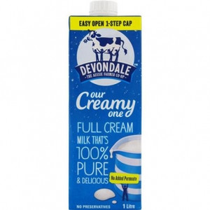 DEVONDALE LONG LIFE UHT MILK Full Cream 1ltr Ctn10