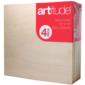 Artitude Board 10x10 Inch Thick Edge Pack of 4