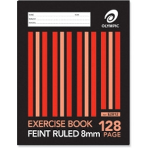 OLYMPIC EXERCISE BOOK E2812 225 x 175mm, 128 Pages, 8mm Feint Ruled
EXV040