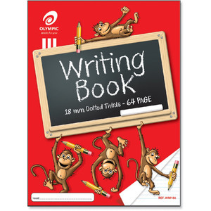 Olympic Writing Book WM186 335 x 240mm 64 Page 18mm Monkey Dotted Thirds (140846) ** See Also GP-WB18DT64 **