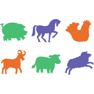 EC STENCIL Farm Animals 205x205mm 6s