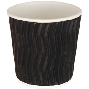 COOL WAVE DOUBLE WALL HOT CUPS 4OZ BLACK CTN1000