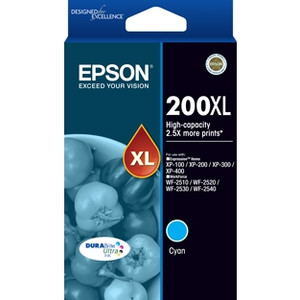EPSON 200XL ORIGINAL CYAN HIGH YIELD INK CARTRIDGE Suits XP100 / 200 / XP300 / XP400 / WF2510 / WF2520 / WF2530 / WF2540