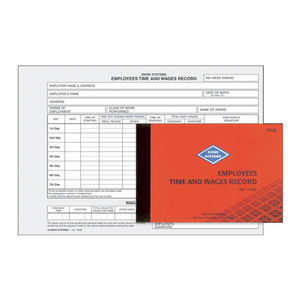 ZIONS EMPLOYEE TIME & WAGES RECORD BOOK NO.76SB 76SB 145x210mm