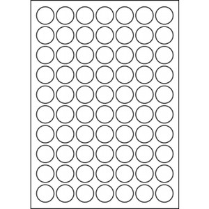 REDIFORM A4/25.4D LABELS SHEET SQUARE EDGES A4 Laser Labels / Round 25mmd 70 To View (Box of 100)