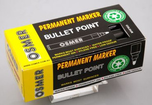 OSMER PERMANENT MARKERS BULLET POINT Blue Recycled Bx12