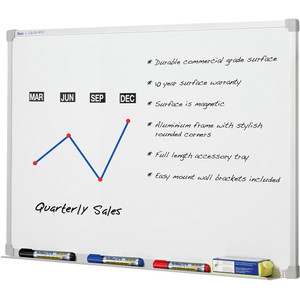 QUARTET PENRITE SLIMLINE MAGNETIC WHITEBOARD PREMIUM 1800 X 900MM