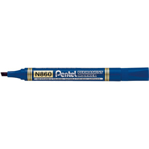 PENTEL PERMANENT MARKERS N860 Blue 3.9-5.5mm chisel point Bx12