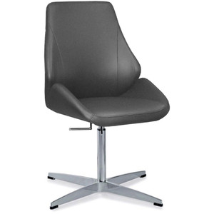 FLASH MED BACK VISITOR CHAIR Black Fabric Seat+Back Chrome Base + Glides