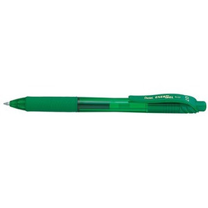 Pentel BL107 Energel X Liquid Gel Pen Retractable Fine 0.7mm Green, Box of 12