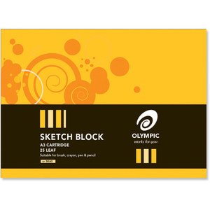 Olympic Sketch Cartridge SK60 A3 25 Leaf Black Landspace (140893)
