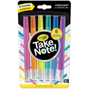 Crayola Erasable Highlighters Pack of 6 
58 6504