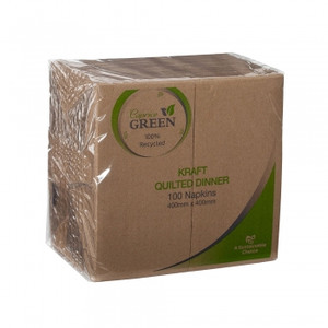 CAPRICE GREEN KRAFT QUILTED DINNER NAPKINS GT Ctn1000