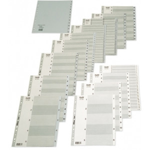 BANTEX A-Z DIVIDERS EXTRA WIDE A4 PP Maxi Index A - Z - Grey