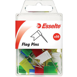 ESSELTE PINS FLAG 10x18x33mm Assorted PK50