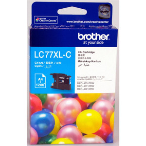 BROTHER LC-77XL ORIGINAL CYAN INK 1.2K Suits MFCJ6510DW / J6710DW / J6910DW