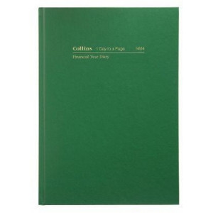 COLLINS FINANCIAL YEAR DIARY #14M4 A4 1 Day To Page 30min Appoint. Green (2025-2026)