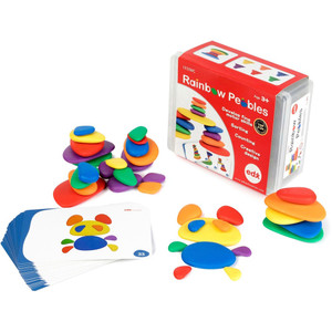 RAINBOW PEBBLES IN A PLASTIC CONTAINER