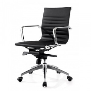 FOI MERCURY OFFICE CHAIR Medium Back Synthetic Leather Black