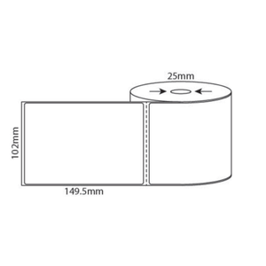 THERMAL DIRECT LABELS 102mm x 150mm 25mm Core Roll 500 ( RD102150:5A )