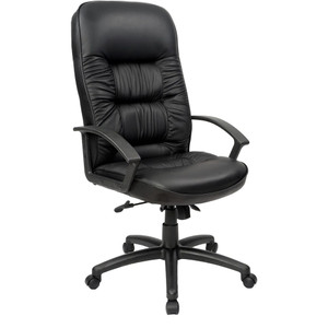 COMMANDER MANAGER CHAIR PU Lock Tilt Mechanism with Tension Control, Black