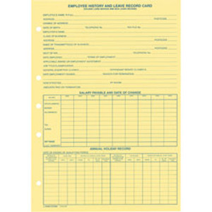 ZIONS EMPLOYEE HISTORY & LEAVE RECORD CARD NO.EHR2 EHR2 297x210mm (Pack of 20)