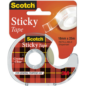 SCOTCH 502 EVERYDAY STICKY TAPE 18x25mm in dispenser AB010624034