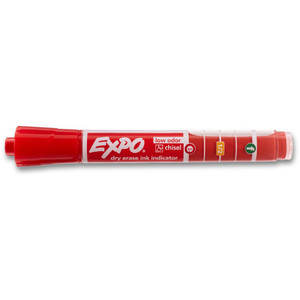 EXPO WHITEBOARD MARKER Ink Indicator, Red, Chisel