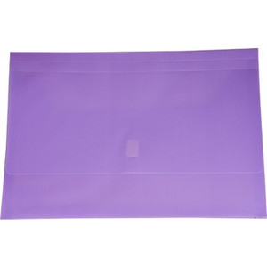 Osmer Plastic Document Wallet  with Velcro Seal Foolscap,  Purple