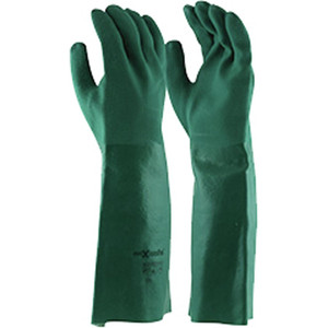 Maxisafe Chem Resistant Gloves Chemical Resistant Glove Green PVC Double Dipped 45cm
