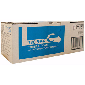 Kyocera TK-594 Original Cyan Toner Cartridge 7K Suits FSC2126 MFP/ FSC2026 MFP/ FSC2526 MFP/ FSC2626 MFP/ FSC5250DN