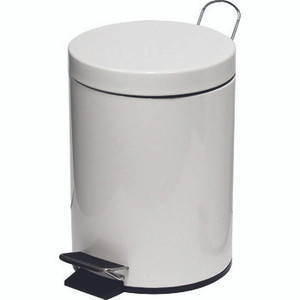Compass 3L Powder Coated White Pedal Bin, Each