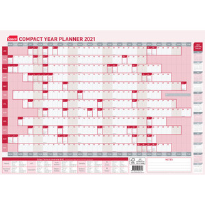 SASCO YEAR PLANNER Compact 406 x 596mm (Pre-Order Now for 2027) ** ETA 2/11/2026 **
