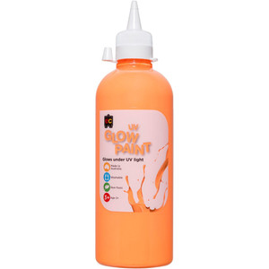 UV GLOW PAINT 500ML ORANGE
