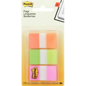 POST-IT 680-OLP INDEX FLAGS 25 X 44MM ASSORTED PACK 3
