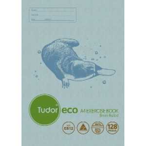 TUDOR ECO EXERCISE BOOK E812 A4 297 x 210mm, 128 Pages, 8mm Feint Ruled