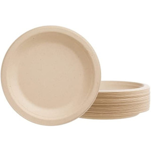 Writer Sugarcane Eco Heavy Duty Paper Plates 9" (230mm) Round, Carton of 500