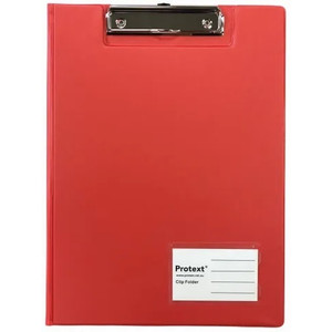 PROTEXT A4 PP CLIP FOLDER - RED