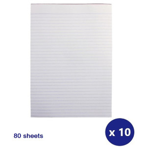 A4 80 SHEET OFFICE PADS RULED PK 10