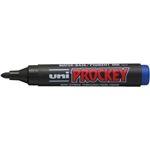 UNI PROCKEY PERMANENT MARKER Bullet Tip Blue Box of 12
