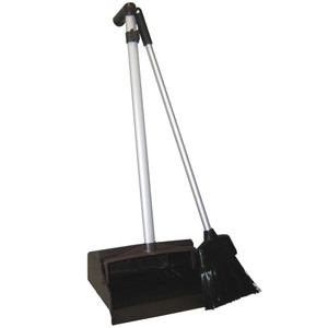 ITALPLAST Lobby Dust Pan & Broom Set - Black